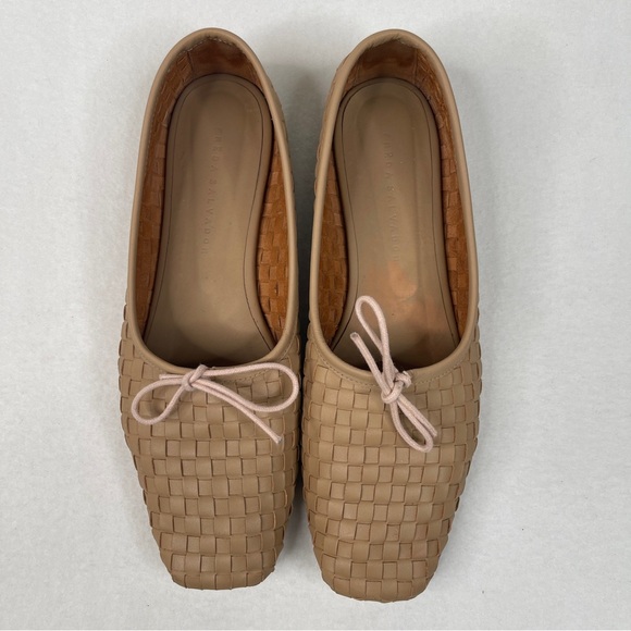 Freda Salvador Jada Square Toe Ballet Flats Woven Latte Size 9.5 - Picture 4 of 13